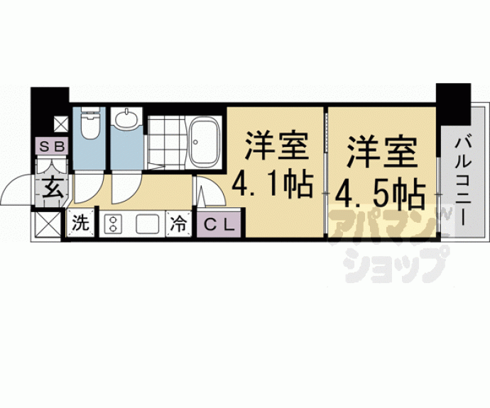 【エステムコート京都祥邸（キザシティ）】間取