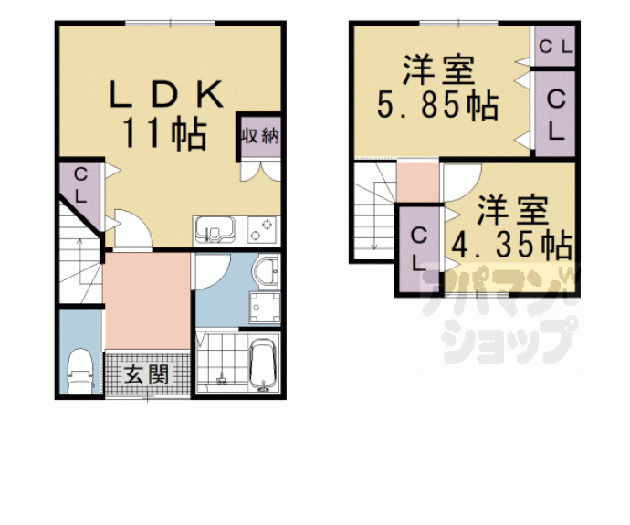 【膳所１丁目テラスハウス】間取