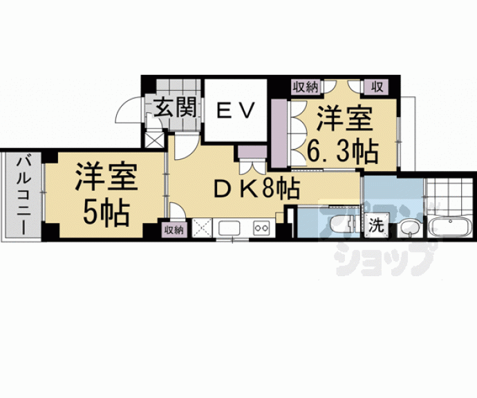 【リゾ京都二条】間取