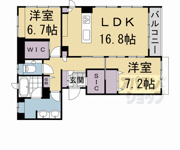 【パーチェ三条菊鉾町】間取