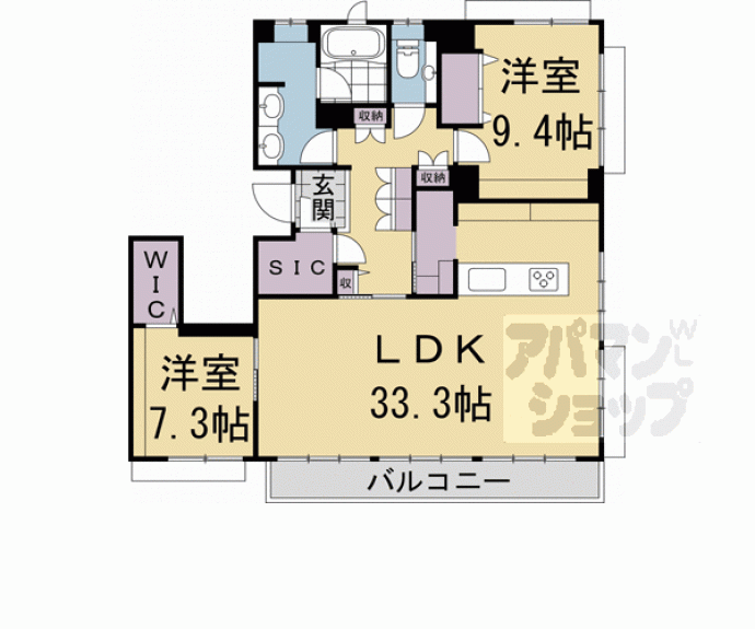 【パーチェ三条菊鉾町】間取