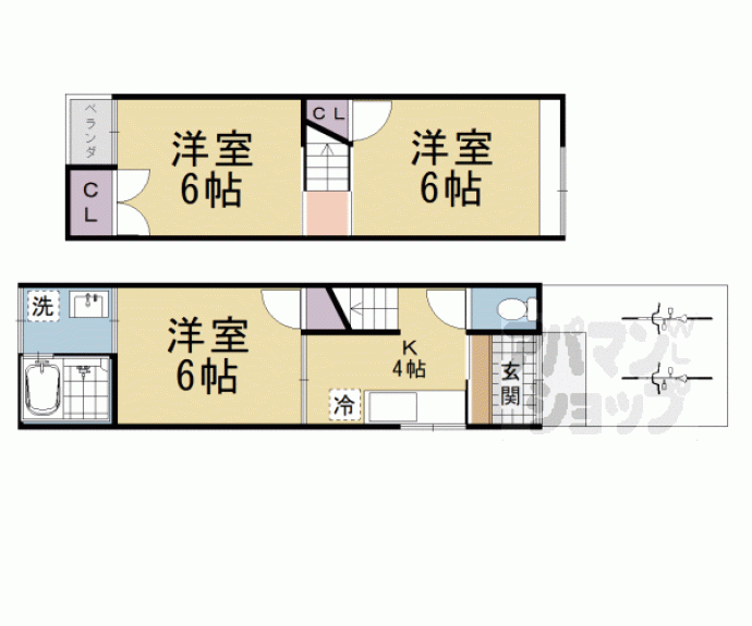 【牛ケ瀬弥生町貸家】間取