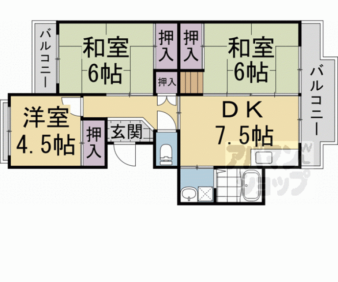 【広沢市営住宅　若者子育て応援住宅　こと×こと】間取