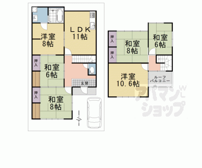 【牛ヶ瀬奥ノ防町貸家】間取