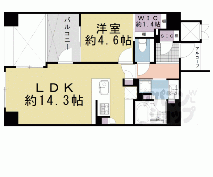 【ヴィ―クコート京都四条烏丸】間取