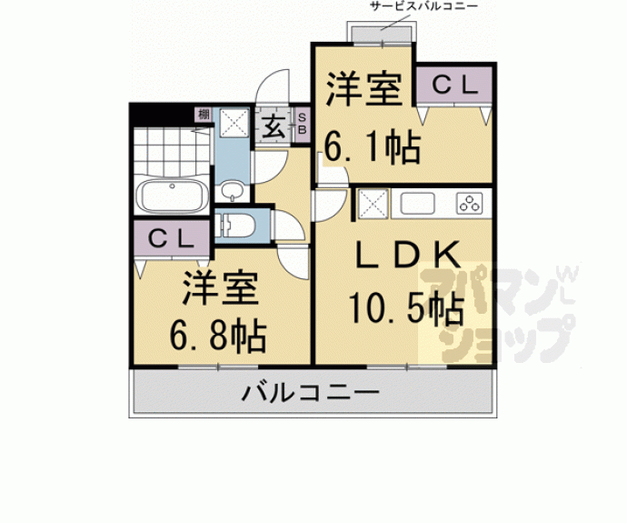 【Ａｌｐｈａ鴨川】間取