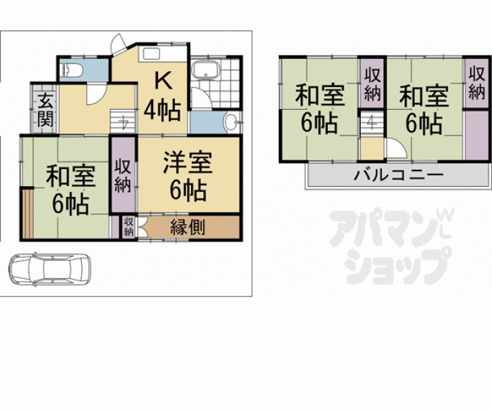 【太秦森ヶ東町貸家】間取