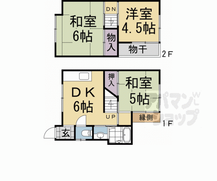 【西賀茂北川上町１４貸家】間取