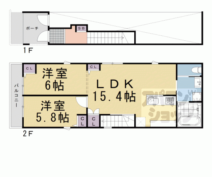 【坊門町貸家】間取