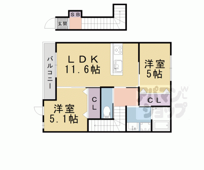 【仮称）大津市大将軍新築アパート】間取