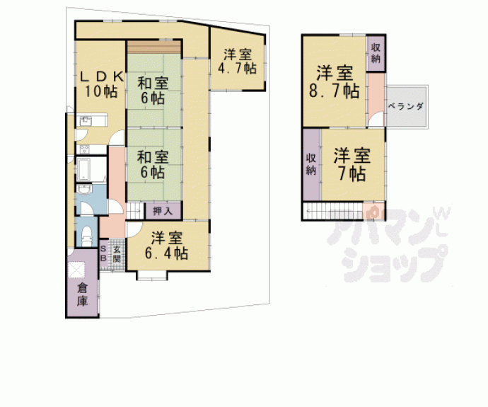 【御陵岡町貸家】間取
