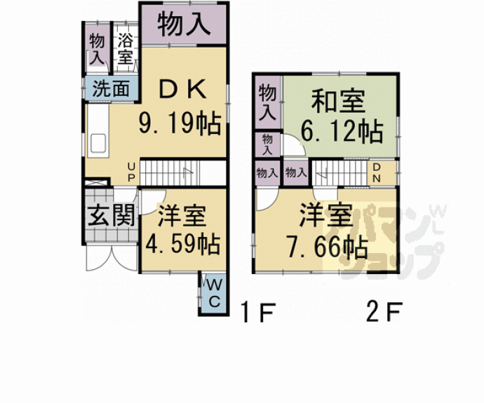 【深草大亀谷東寺町貸家】間取