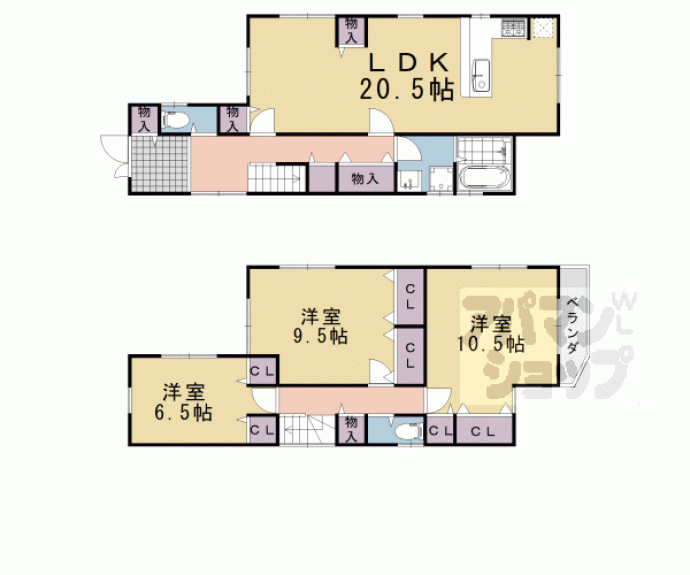 【大山崎下植野貸家】間取
