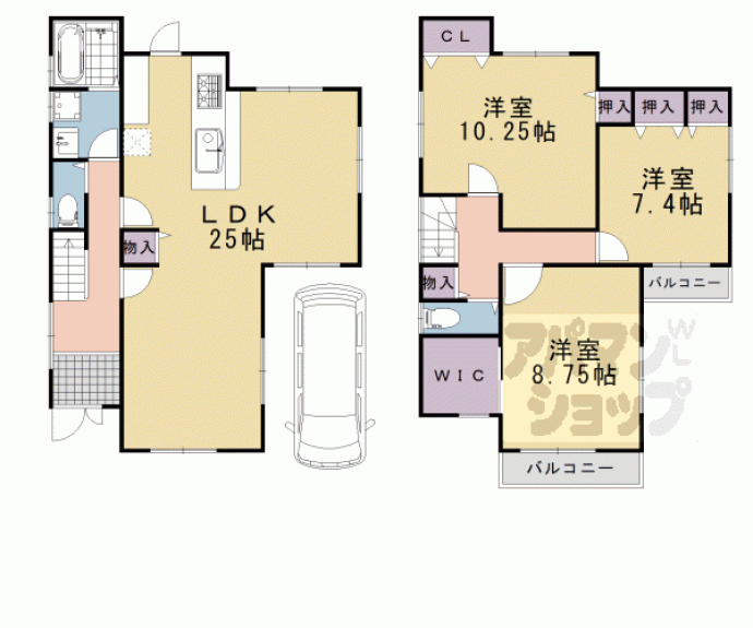 【大山崎下植野貸家】間取
