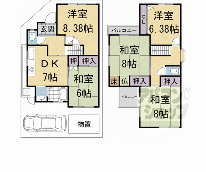 【小倉町西浦貸家】間取