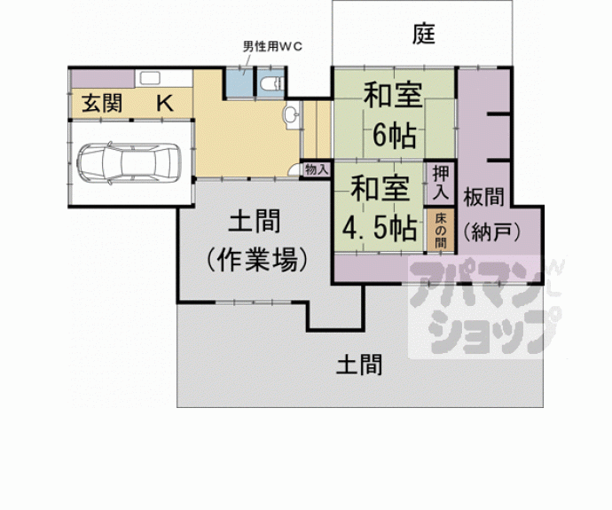 【上京区三軒町作業場付住宅】間取