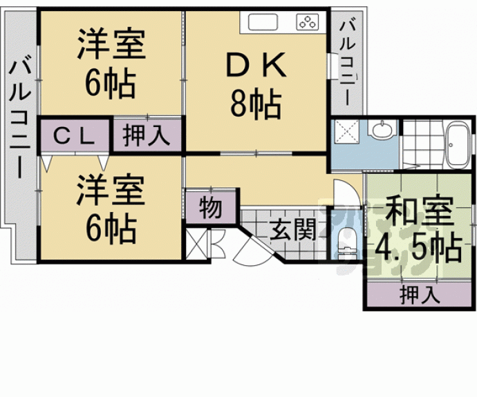 【深草第三市営住宅　４棟】間取