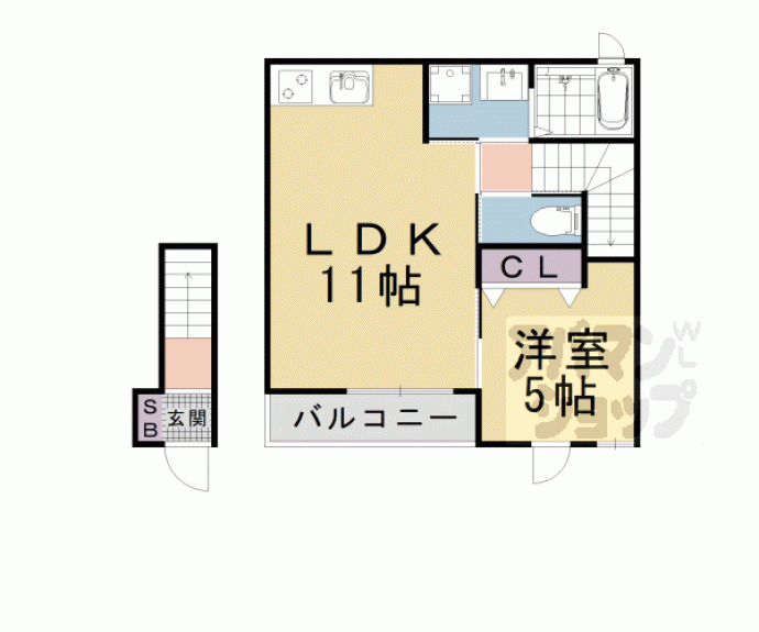【仮称）京都市山科区四ノ宮新築アパート】間取