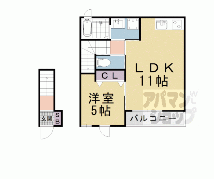 【仮称）京都市山科区四ノ宮新築アパート】間取