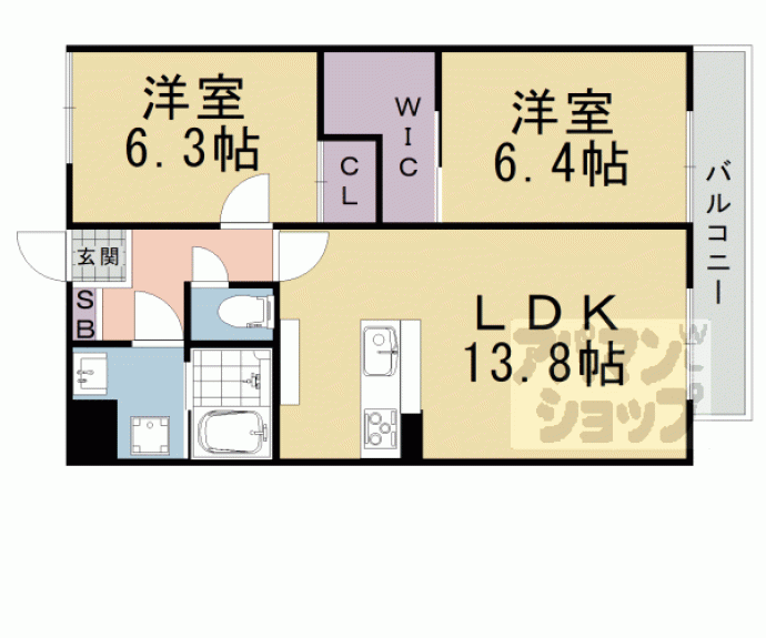 【シャルレ９番館】間取