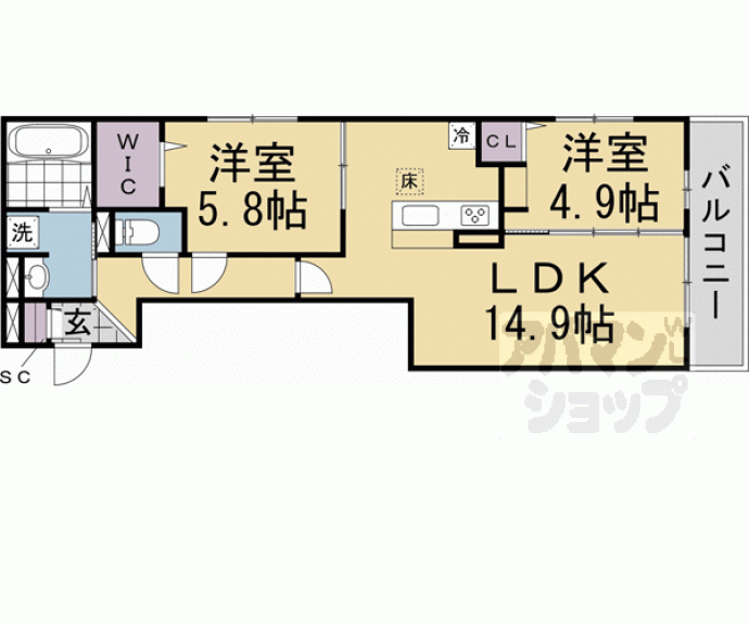 【リベルテ四条梅津】間取