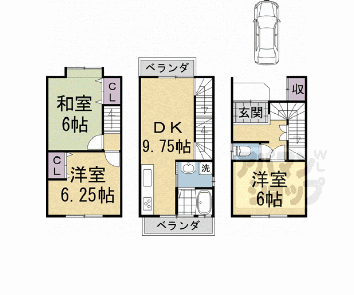 【久世大藪町２２１－６貸家】間取