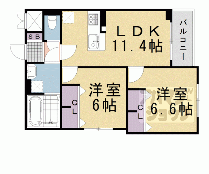 【グロブナーコート丹波口】間取