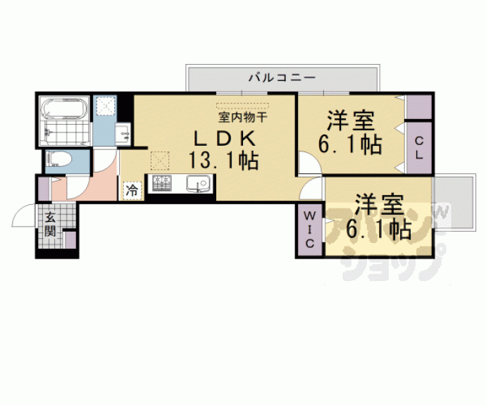 【ＧＲＡＭＭ奥海印寺ＥＡＳＴ】間取