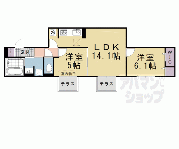 【ＧＲＡＭＭ奥海印寺ＥＡＳＴ】間取