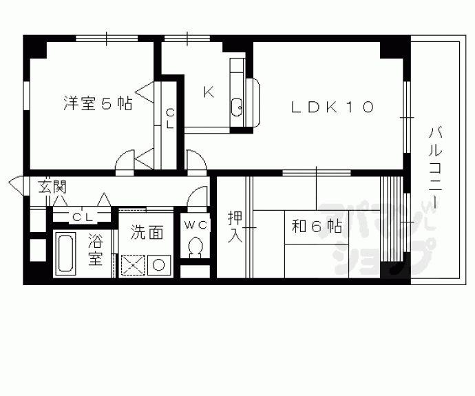 【プルーリオン上桂（ベルヴィ５４）】間取