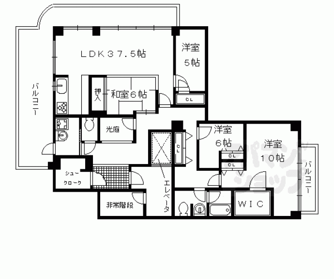 【プルーリオン上桂(ベルヴィ54)】間取