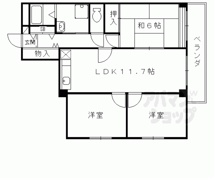 【プルーリオン上桂（ベルヴィ５４）】間取