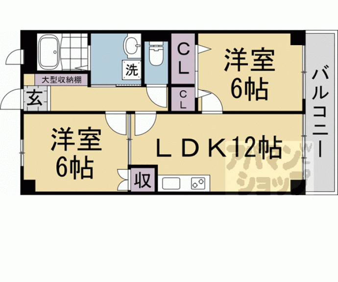 【プルーリオン上桂(ベルヴィ54)】間取