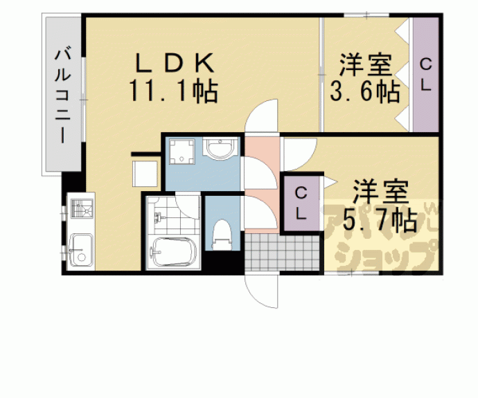 【マドゥース桂】間取