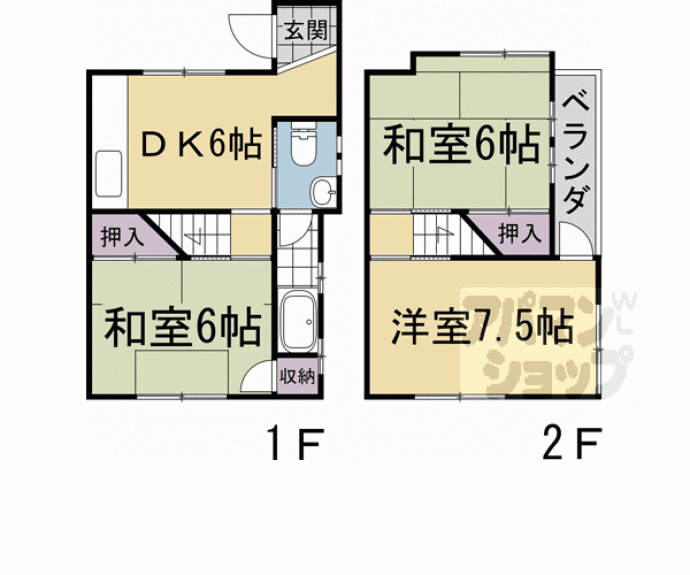【西賀茂北川上町１０貸家】間取
