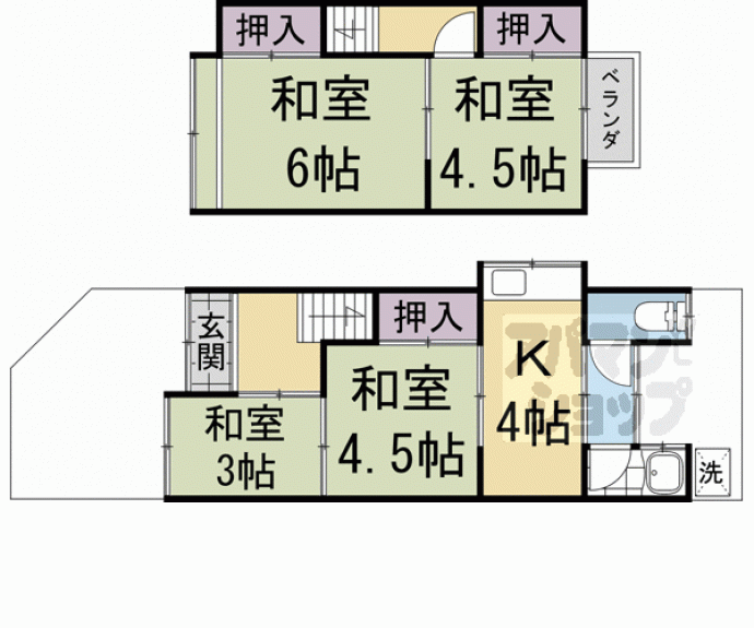 【鷹峯木ノ畑町４３－５貸家】間取