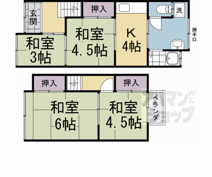 【鷹峯木ノ畑町43-5貸家】間取