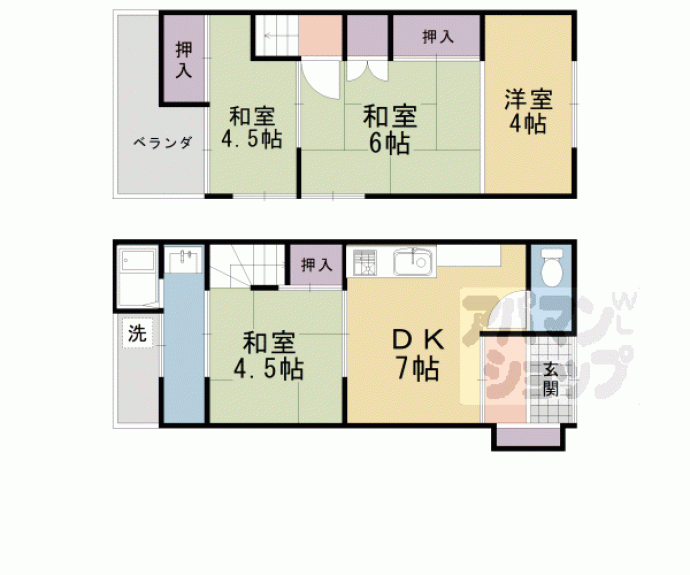 【寺戸町二枚田貸家】間取