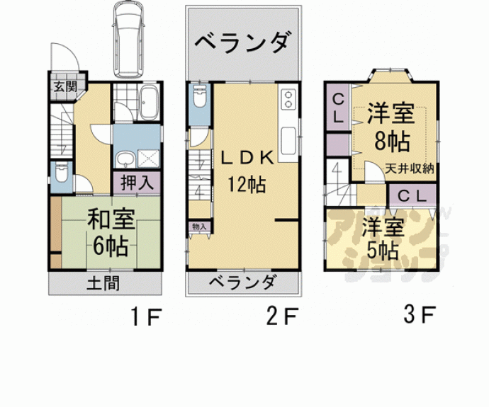 【南区久世殿城町６２－２６貸家】間取