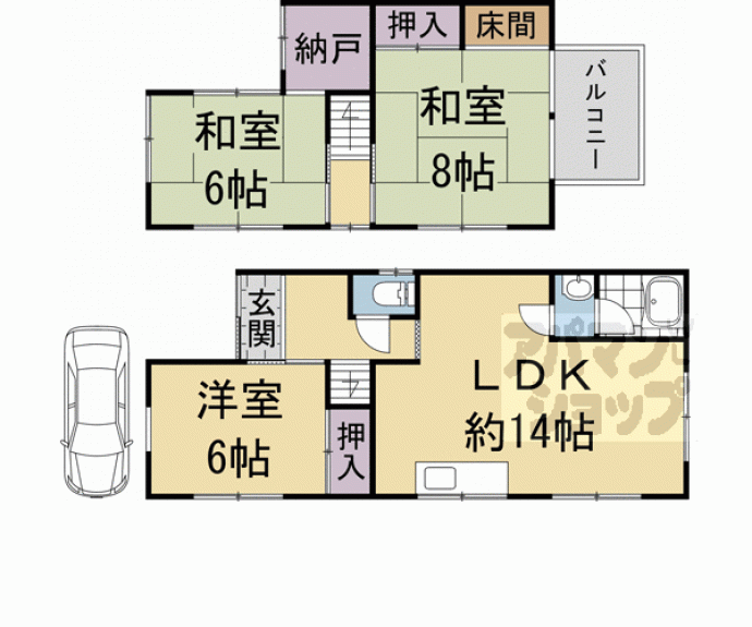 【大北山原谷乾町１１２番地】間取