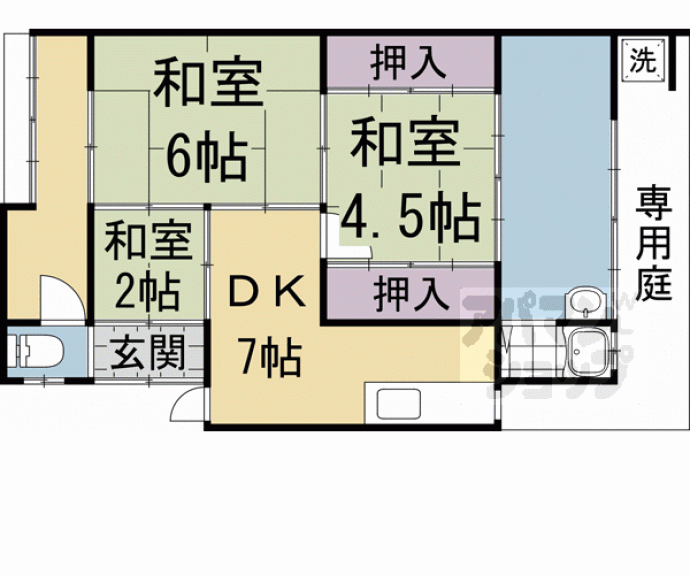 【紫野上門前町貸家６９－７】間取