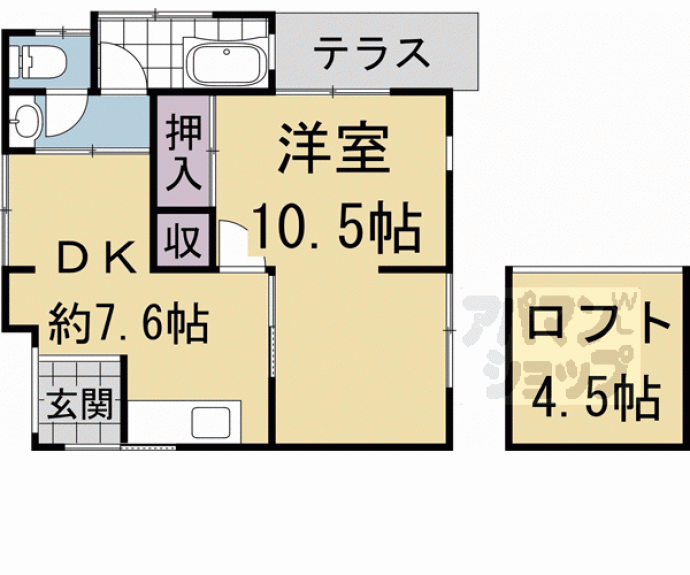 【深草大亀谷西寺町貸家】間取