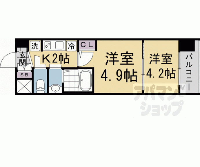 【エステムコート京都二条】間取