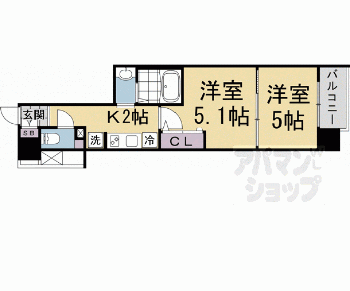 【エステムコート京都二条】間取
