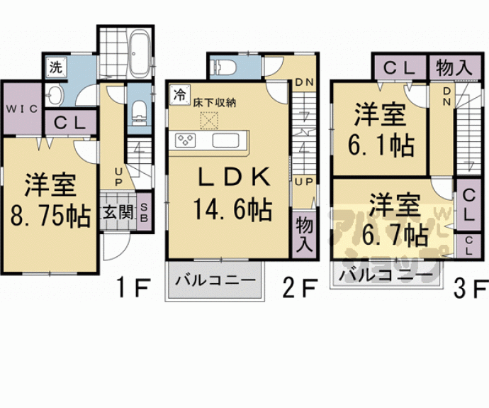 【田中玄京町９７－１０貸家】間取