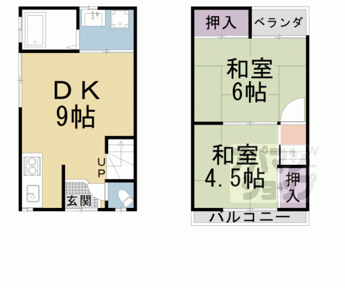 【小山北林町貸家】間取