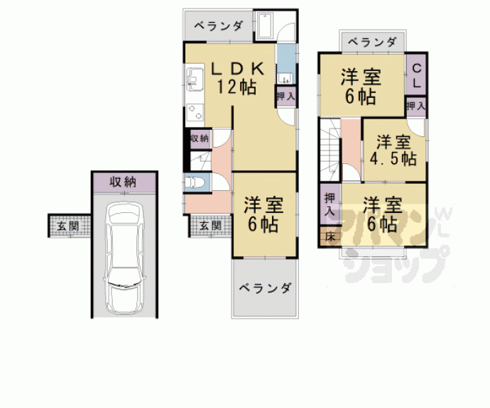 【大宅桟敷町貸家】間取