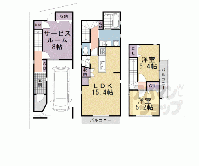 【上桂前田町貸家】間取