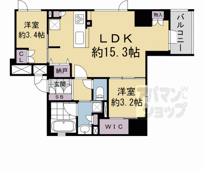 【ソルティア京都四条堀川】間取