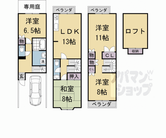 【山ノ内中畑町２５－１０貸家】間取